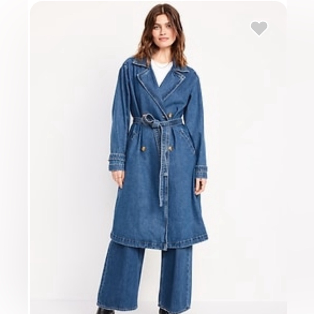 NWT  Old Navy Tie Belt Jean Trench Coat sz. XXLT